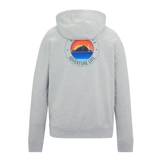 Regatta Mens Cline Back Print Hoodie (Grey Marl/Mediterranea) - Image 2