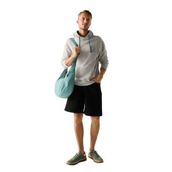 Regatta Mens Cline Back Print Hoodie (Grey Marl/Mediterranea) - Image 5