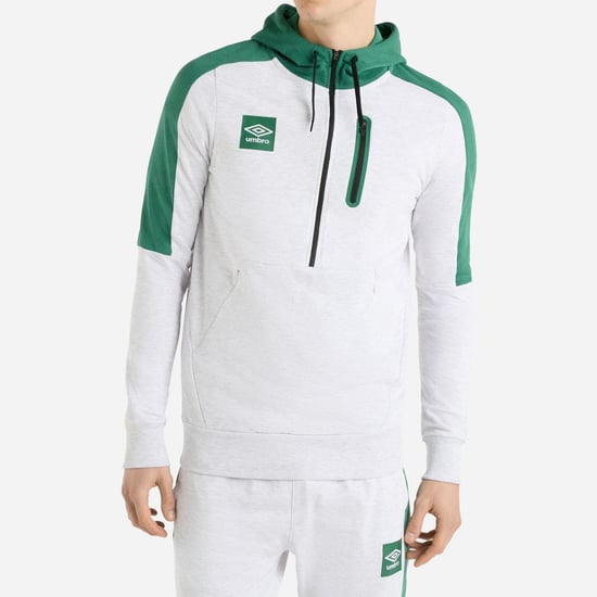 Umbro Heren Terras Half Zip Hoodie (Zilver/IJsmarmer) - Image 5