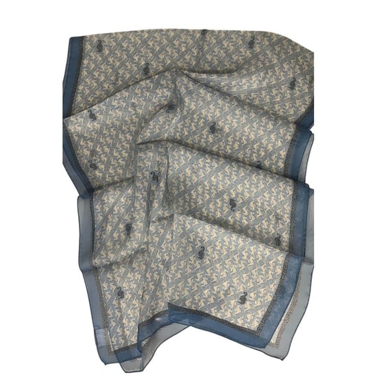 Borbonese Blå Siden Scarf för Kvinnor - Image 3