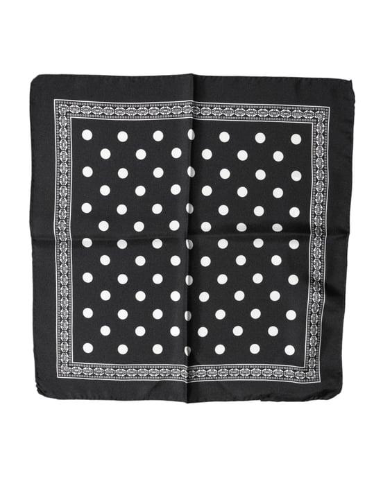 Dolce & Gabbana Zwarte Stipjes Vierkante Zakdoek Sjaal - Image 2