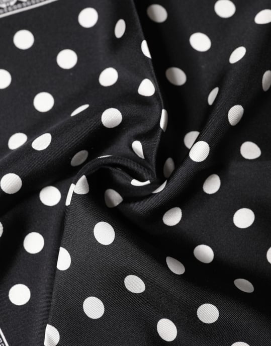 Dolce & Gabbana Zwarte Stipjes Vierkante Zakdoek Sjaal - Image 4