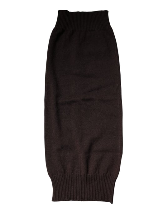 Dolce & Gabbana Brun Kasmirstickad Halsvärmare Foulard Scarf - Image 1
