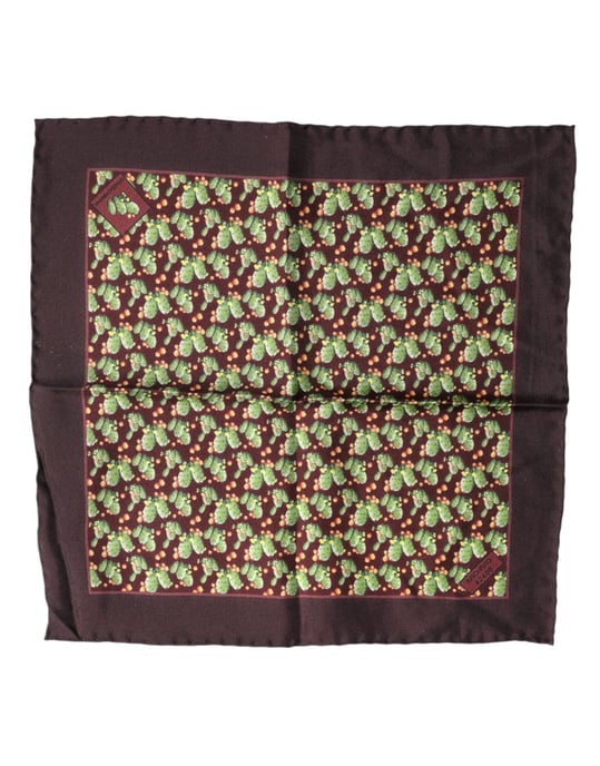 Dolce & Gabbana Bruin Cactusprint Vierkante Zakdoek Sjaal - Image 2