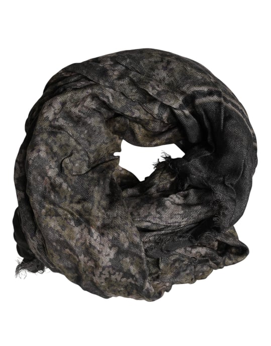 Dolce & Gabbana Bruin Camouflage Modal Mannen Sjaal Schal - Image 4