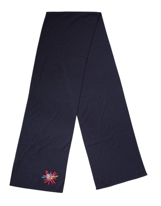 Dolce & Gabbana Blue Wool DG Loves London Neck Wrap Scarf - Image 2