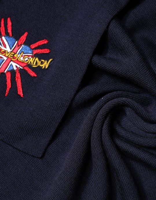 Dolce & Gabbana Blue Wool DG Loves London Neck Wrap Scarf - Image 4