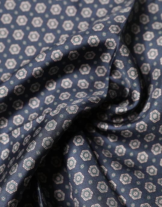 Dolce & Gabbana Blauwe Geprinte Zijden Vierkante Zakdoek Sjaal - Image 4
