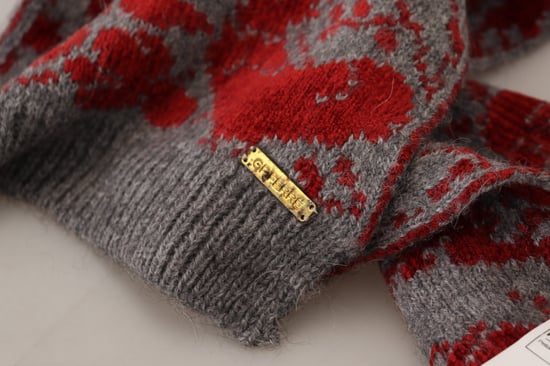 GF Ferre Rode Grijze Gebreide Wrap Warmer Dames Sjaal Schal - Image 5