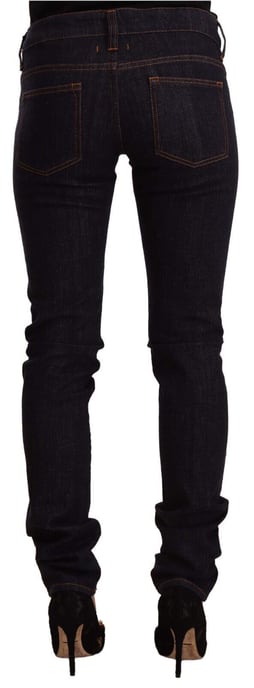 GF Ferre Zwarte Midden Taille Katoenen Denim Skinny Jeans - Image 2