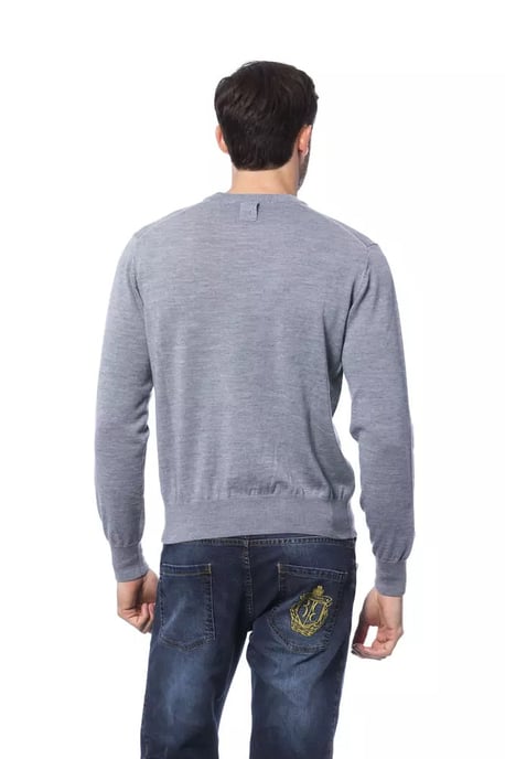 Billionaire Italian Couture Grå Merinoull Herrtröja - Image 3
