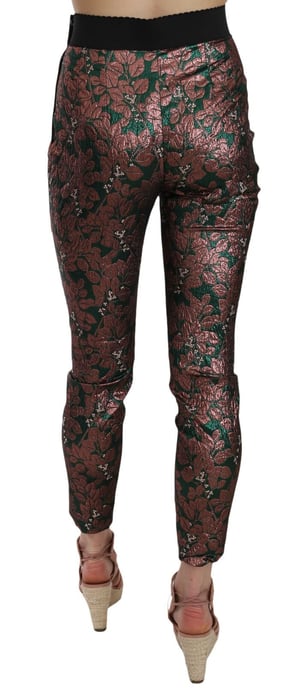 Dolce & Gabbana Multikleur Iriserende Brokaat Jacquard Broek Crop Pants - Image 4