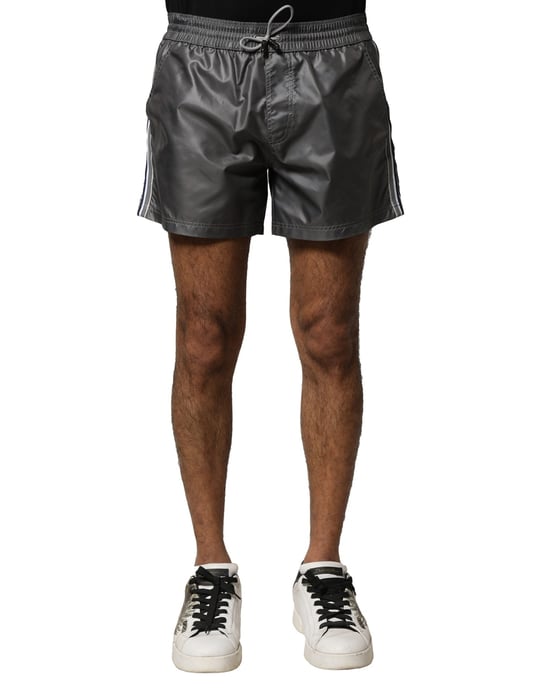 Dolce & Gabbana Grijze Polyester Midden Taille Casual Bermuda Shorts - Image 1