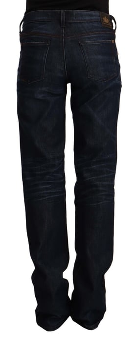 Ermanno Scervino Donkerblauwe Middelhoog Taille Katoenen Denim Rechstreekse Jeans - Image 3