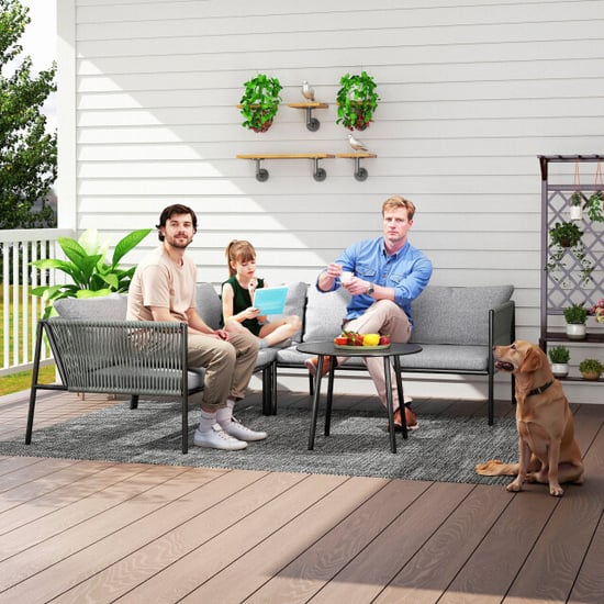 4goodz Tuinmeubelset voor 6 personen rattan loungeset met hoekbank met tafel en - Image 4