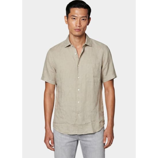Bos Bright Blue Casual hemd korte mouw linnen shirt 5700.426/606 - Image 1