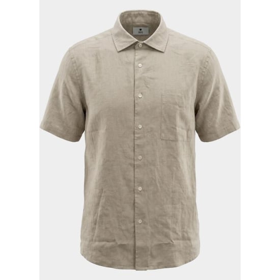 Bos Bright Blue Casual hemd korte mouw linnen shirt 5700.426/606 - Image 2