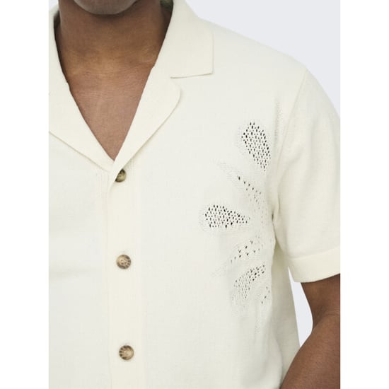 Only & Sons Onsjam life reg ss shirt knit off-white - Image 2