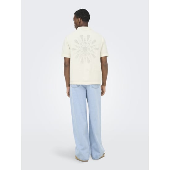 Only & Sons Onsjam life reg ss shirt knit off-white - Image 5