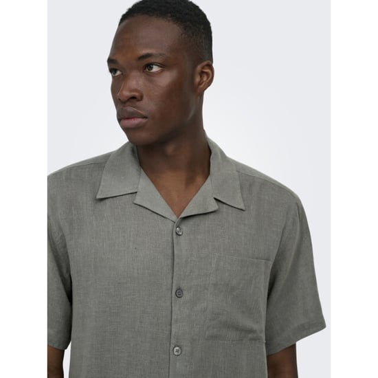 Only & Sons Onslaurence linen resort collar ss donker - Image 2