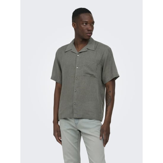 Only & Sons Onslaurence linen resort collar ss donker - Image 3