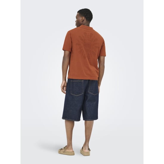 Only & Sons Onsjam life reg ss shirt knit brique - Image 6