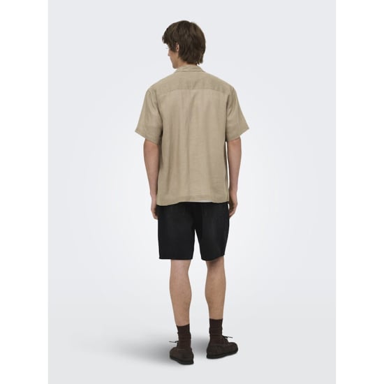 Only & Sons Onslaurence linen resort collar ss taupe - Image 6