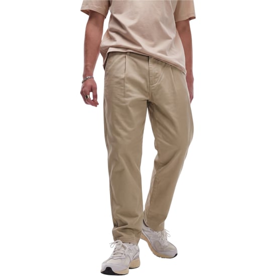 Topman Mens Chino Pant Tapered Fit Textured Chino Soft Cotton Twin Pleat Trouser - Image 1