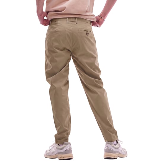 Topman Mens Chino Pant Tapered Fit Textured Chino Soft Cotton Twin Pleat Trouser - Image 2