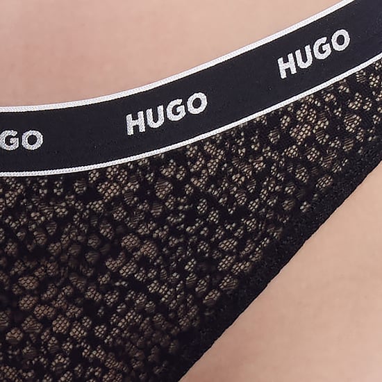 Pack of 3 Women's Lace Thongs with Logo 50535265 - Image 3