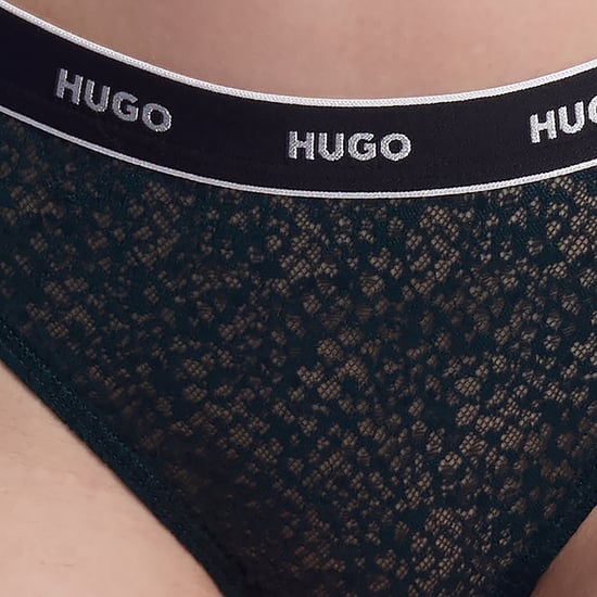 Pack of 3 Women's Lace Thongs with Logo 50535265 - Image 6