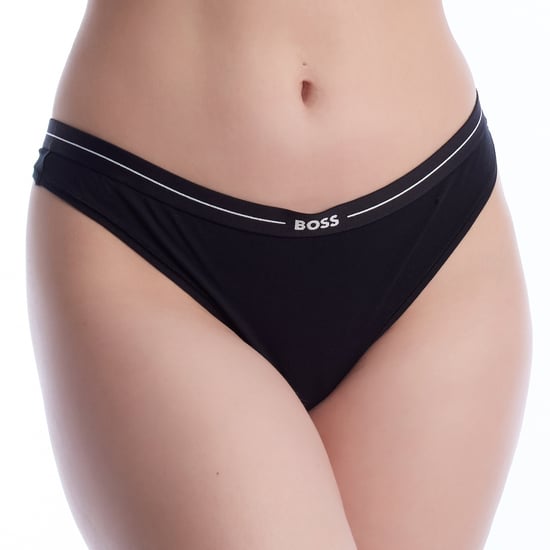 Verpakking van 3 Dames Elastische Katoenen Strings met Logo 50510030 - Image 2
