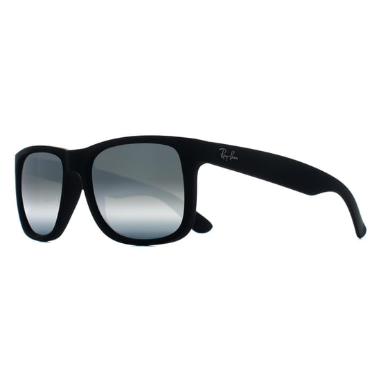 Ray-Ban Rectangle Unisex Rubber Black Silver Mirror Polarized RB4165 Justin - Image 2