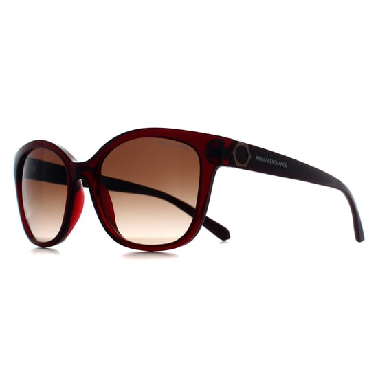 Armani Exchange AX4127S 824113 glanzend transparant rood bruin gradiënt zonnebril - Image 2