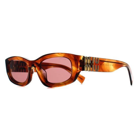 Miu Miu Oval Womens Striped Tobacco Dark Violet MUB04S - Image 2