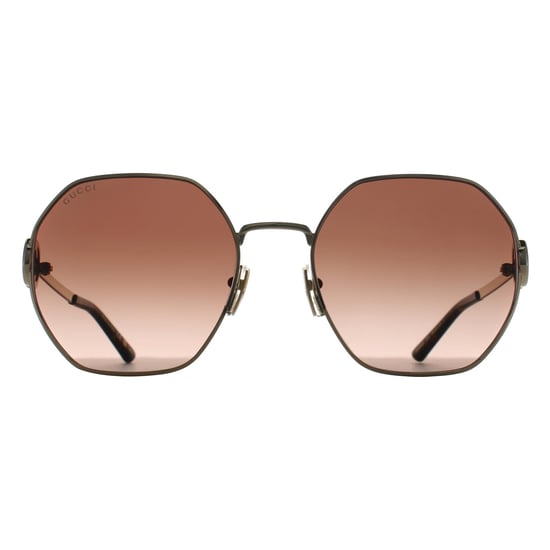 Gucci Round Womens Gold Brown Gradient GG2046S - Image 1