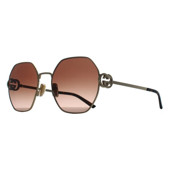 Gucci Round Womens Gold Brown Gradient GG2046S - Image 2
