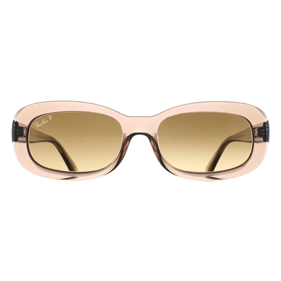 Ray-Ban Oval Womens Transparent Beige Brown Gradient Polarized RB2221 - Image 1