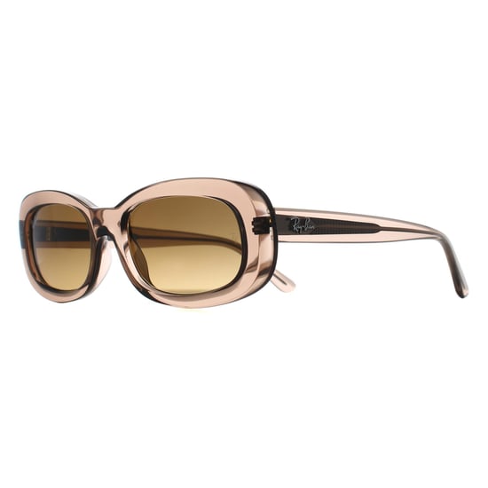 Ray-Ban Oval Womens Transparent Beige Brown Gradient Polarized RB2221 - Image 2