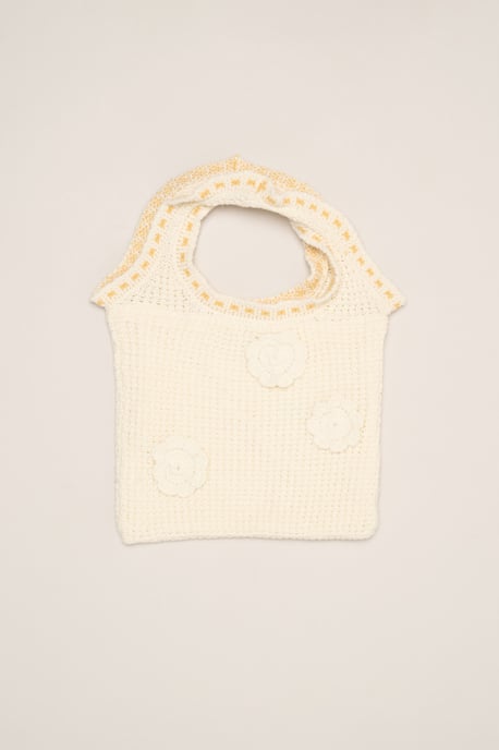 Crochet 3-Piece Set with Knit Top, Skirt & Floral Bag - Image 6