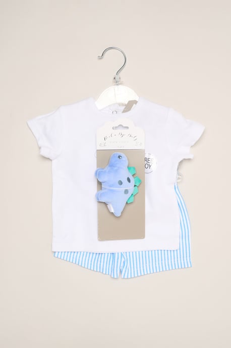 Dinosaur Print T-Shirt, Shorts and Plush Toy - Image 2