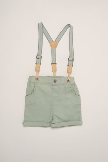 Mock Shirt Bodysuit, Shorts and Bowtie Outfit Set - Image 4