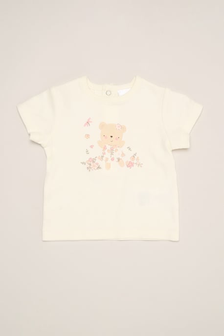 Bear Print T-Shirt, Shorts and Plush Toy - Image 3