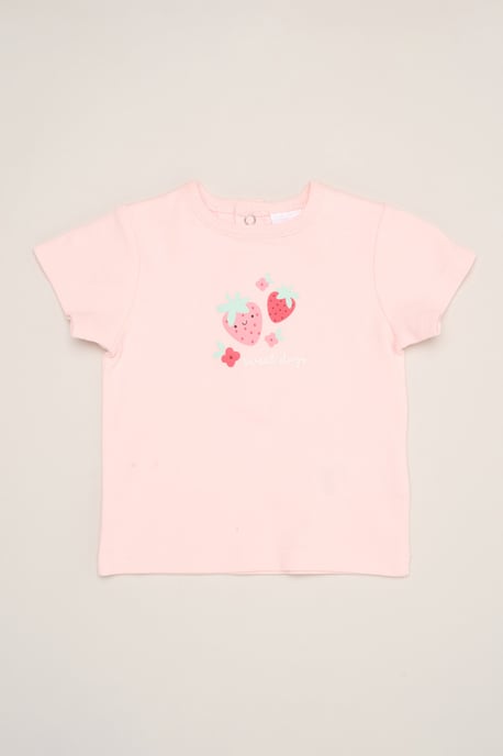 Strawberry Print T-Shirt, Shorts and Plush Toy - Image 3