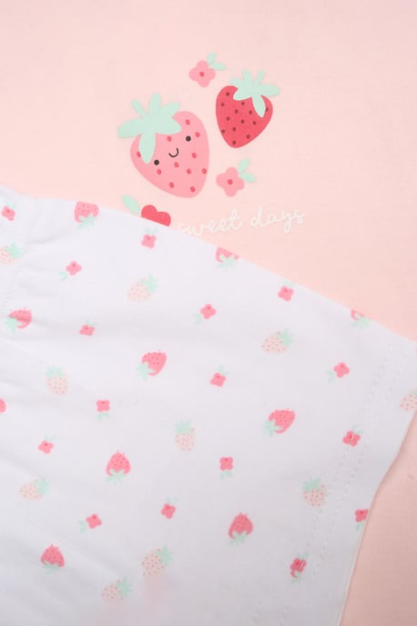 Strawberry Print T-Shirt, Shorts and Plush Toy - Image 6
