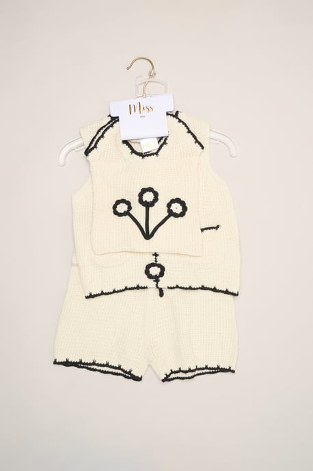 Retro Crochet 3-Piece Set with Vest Top, Shorts & Bag - Image 2