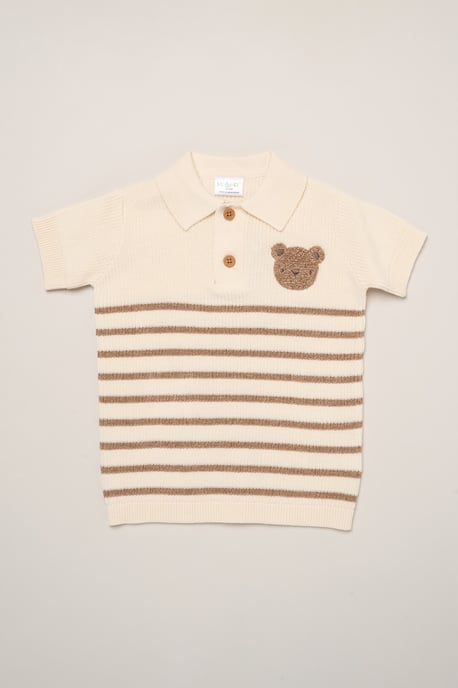 True Knit Shirt and Shorts with Crochet Bear - Image 3