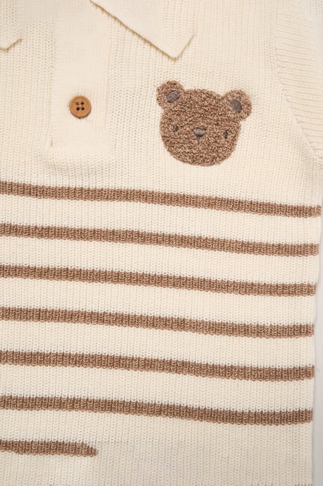 True Knit Shirt and Shorts with Crochet Bear - Image 5