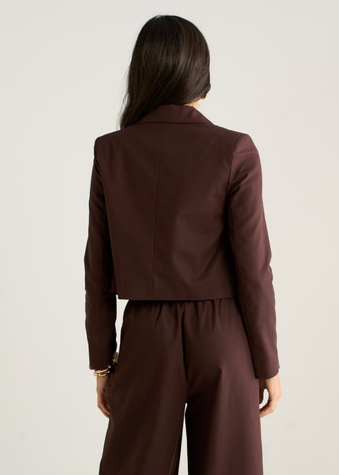 Brown Double Breasted Linen Jacket - Image 4