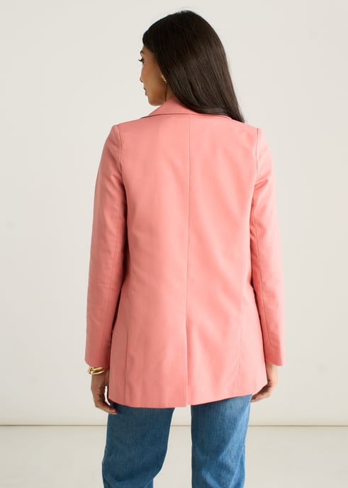 Coral Edge To Edge Linen Jacket - Image 4